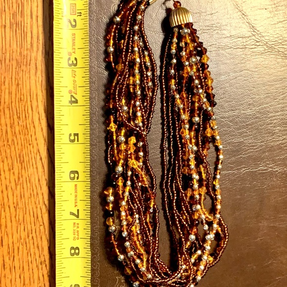 Amber Faceted Beads, Golden Beads, & Crystal Necklace  🚀🎉CLOSET CLEAROUT🎉🚀 - Picture 7 of 9